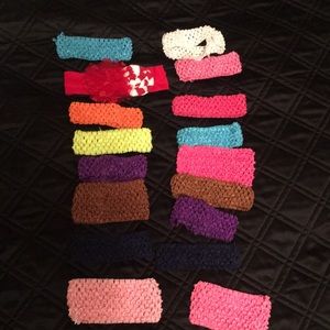 18 baby headbands various colors.